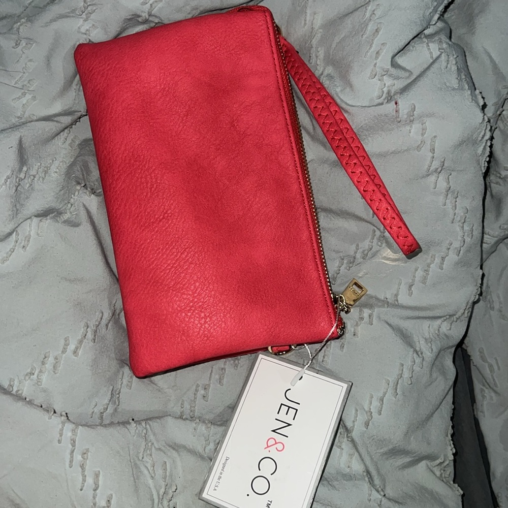 Jen & Co red crossbody/ wristlet